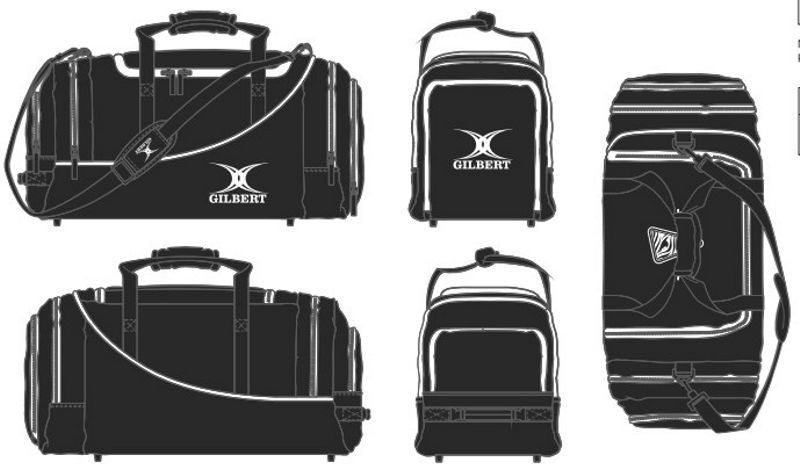 Gilbert Rugby Tasche - Club Player Holdall V2 Black (Victoria Linden) - Kiwisport.de